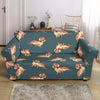 Wiener Dog Dachshund Portrait Pastel Pattern Print Loveseat Cover-grizzshop