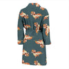 Wiener Dog Dachshund Portrait Pastel Pattern Print Men Long Robe-grizzshop