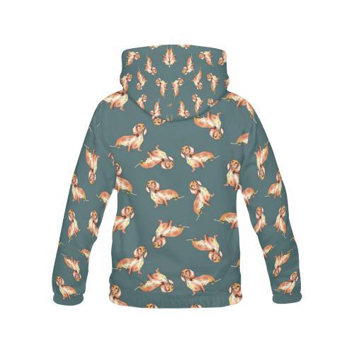 Wiener Dog Dachshund Portrait Pastel Pattern Print Men Pullover Hoodie-grizzshop