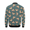 Wiener Dog Dachshund Portrait Pastel Pattern Print Men's Bomber Jacket-grizzshop