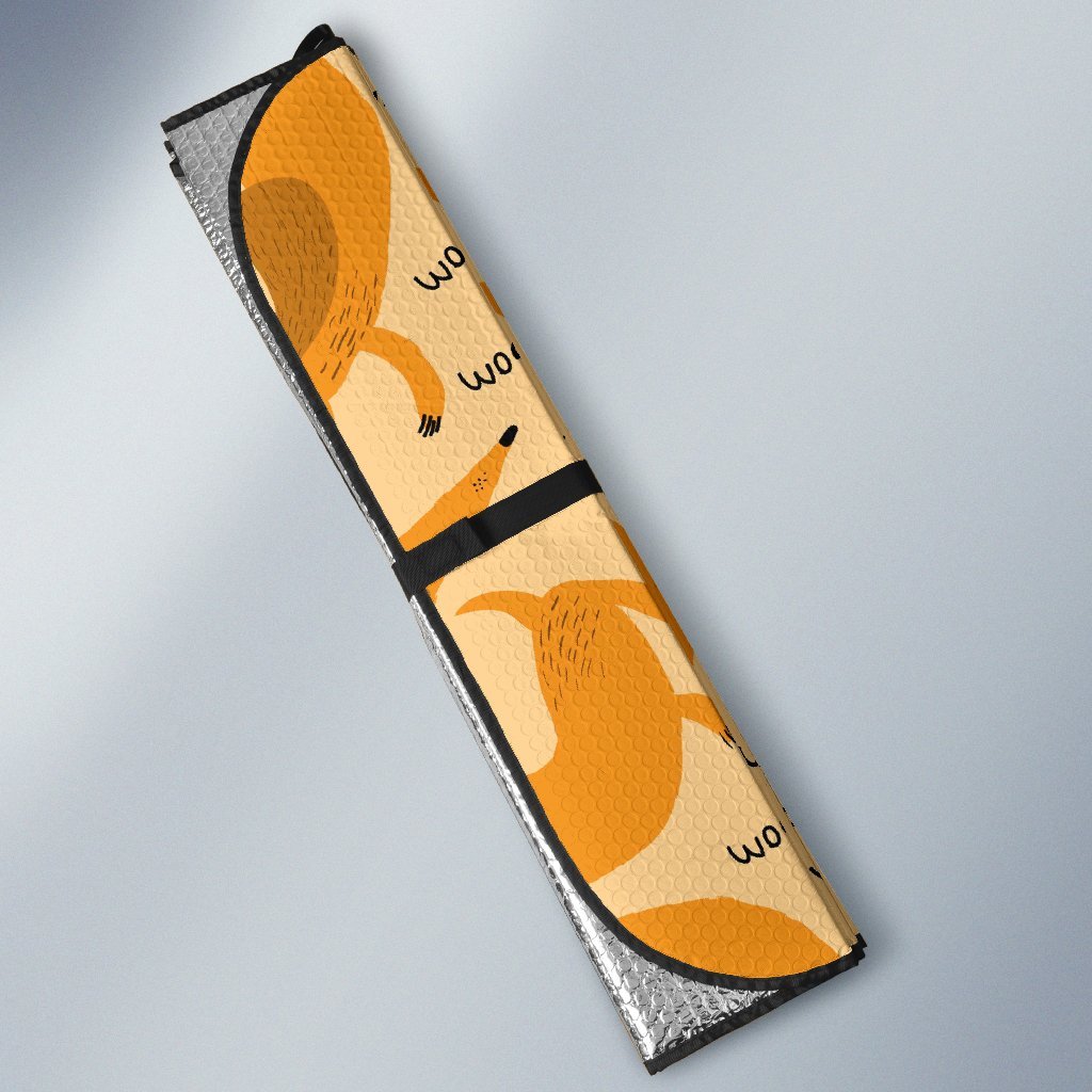 Wiener Dog Dachshund Woof Woof Pattern Print Car Sun Shade-grizzshop