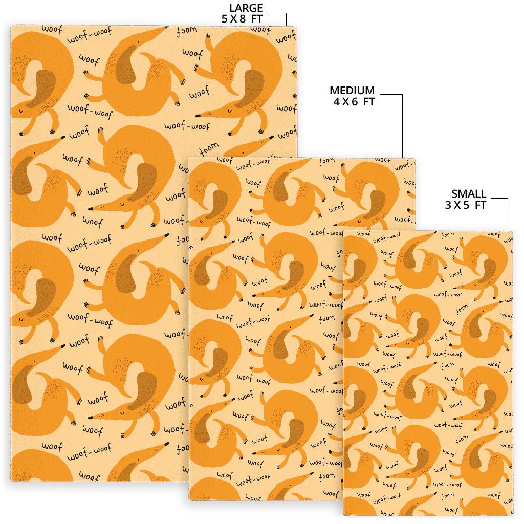 Wiener Dog Dachshund Woof Woof Pattern Print Floor Mat-grizzshop