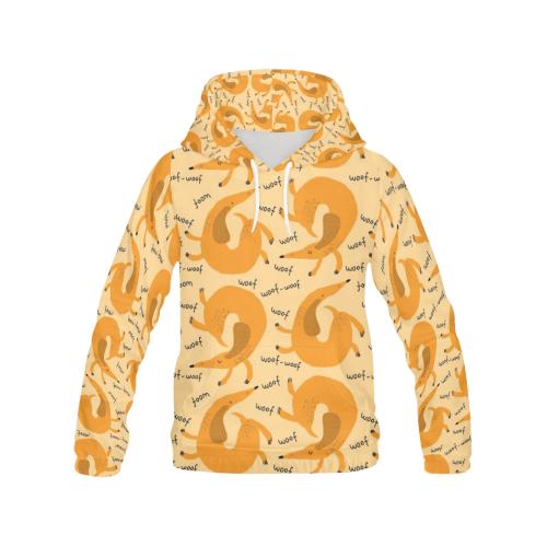 Wiener Dog Dachshund Woof Woof Pattern Print Men Pullover Hoodie-grizzshop