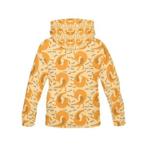 Wiener Dog Dachshund Woof Woof Pattern Print Men Pullover Hoodie-grizzshop