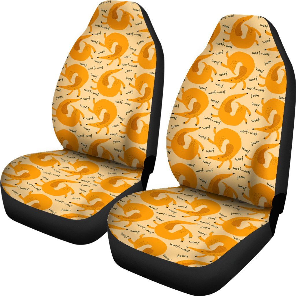 Wiener Dog Dachshund Woof Woof Pattern Print Universal Fit Car Seat Cover-grizzshop