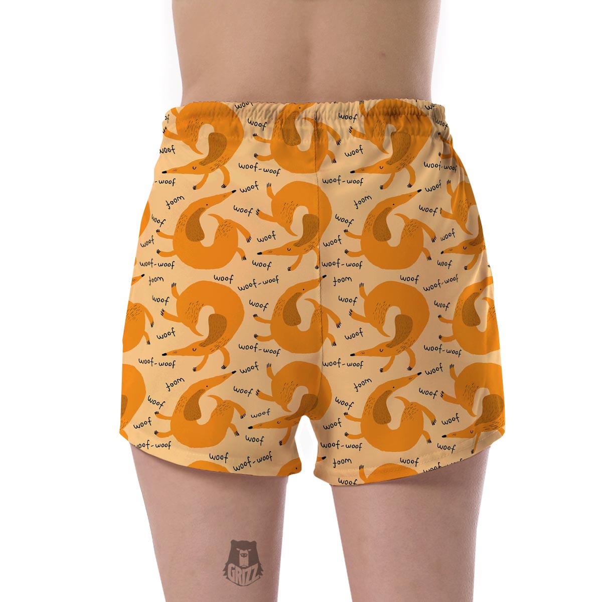 Wiener Dog Dachshund Woof Woof Pattern Print Women's Shorts-grizzshop