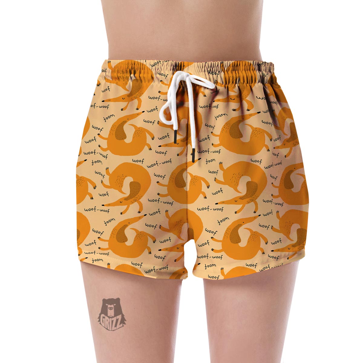 Wiener Dog Dachshund Woof Woof Pattern Print Women's Shorts-grizzshop