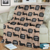 Wiener Dog Woof Woof Dachshund Pattern Print Blanket-grizzshop