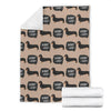 Wiener Dog Woof Woof Dachshund Pattern Print Blanket-grizzshop