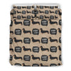 Wiener Dog Woof Woof Dachshund Pattern Print Duvet Cover Bedding Set-grizzshop