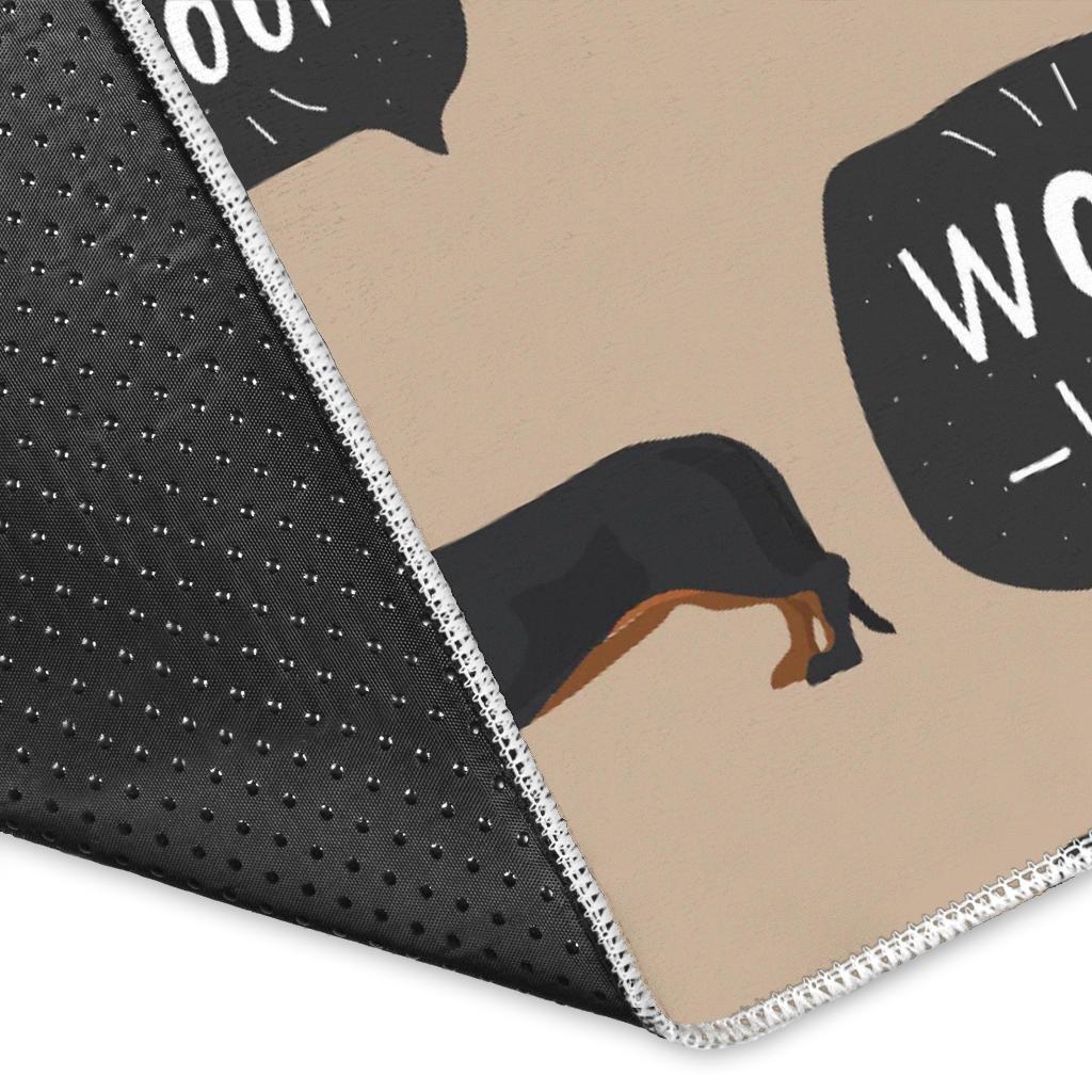 Wiener Dog Woof Woof Dachshund Pattern Print Floor Mat-grizzshop