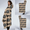 Wiener Dog Woof Woof Dachshund Pattern Print Hooded Blanket-grizzshop