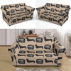 Wiener Dog Woof Woof Dachshund Pattern Print Loveseat Cover-grizzshop