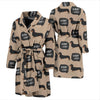 Wiener Dog Woof Woof Dachshund Pattern Print Men Long Robe-grizzshop