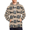 Wiener Dog Woof Woof Dachshund Pattern Print Men Pullover Hoodie-grizzshop