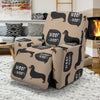 Wiener Dog Woof Woof Dachshund Pattern Print Recliner Cover-grizzshop