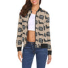 Wiener Dog Woof Woof Dachshund Pattern Print Women Casual Bomber Jacket-grizzshop