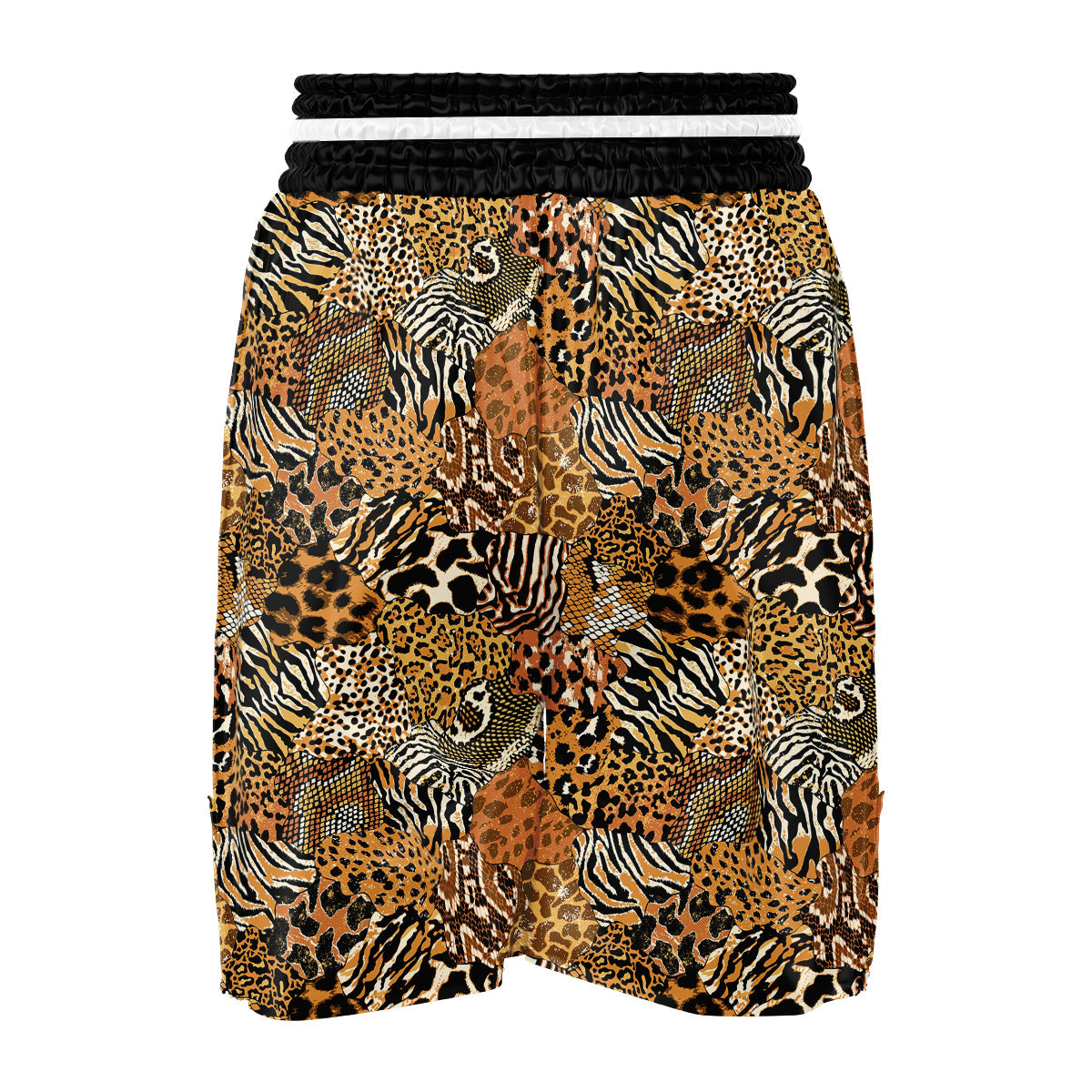 Wild Animal Skins Patchwork Print Pattern Boxing Shorts-grizzshop