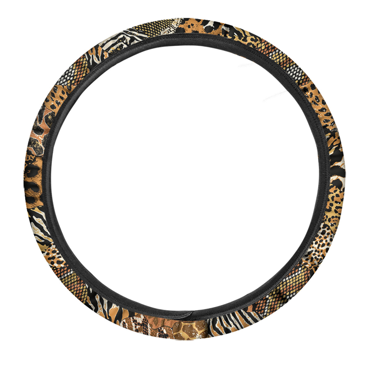 Wild Animal Skins Patchwork Print Pattern Car Steering Wheel Cover-grizzshop