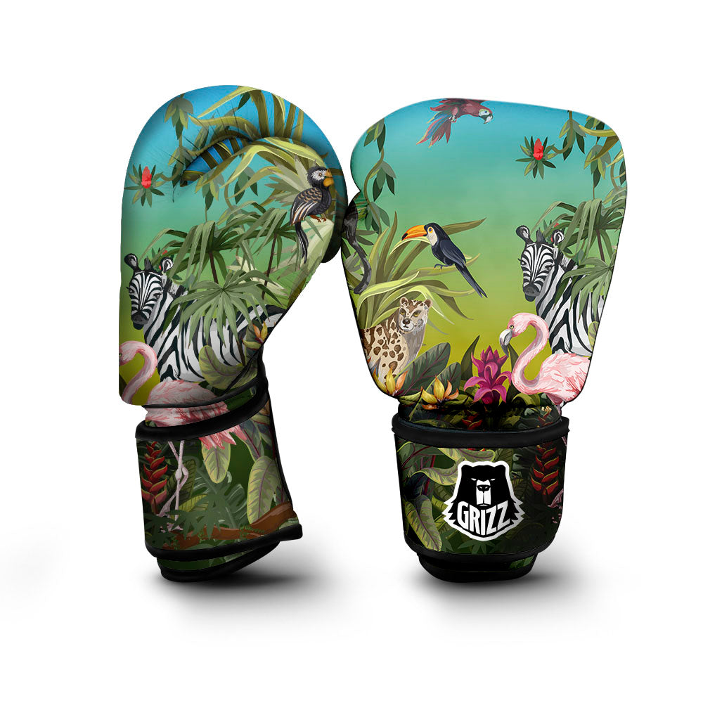 Wild Animals Jungle Print Boxing Gloves-grizzshop