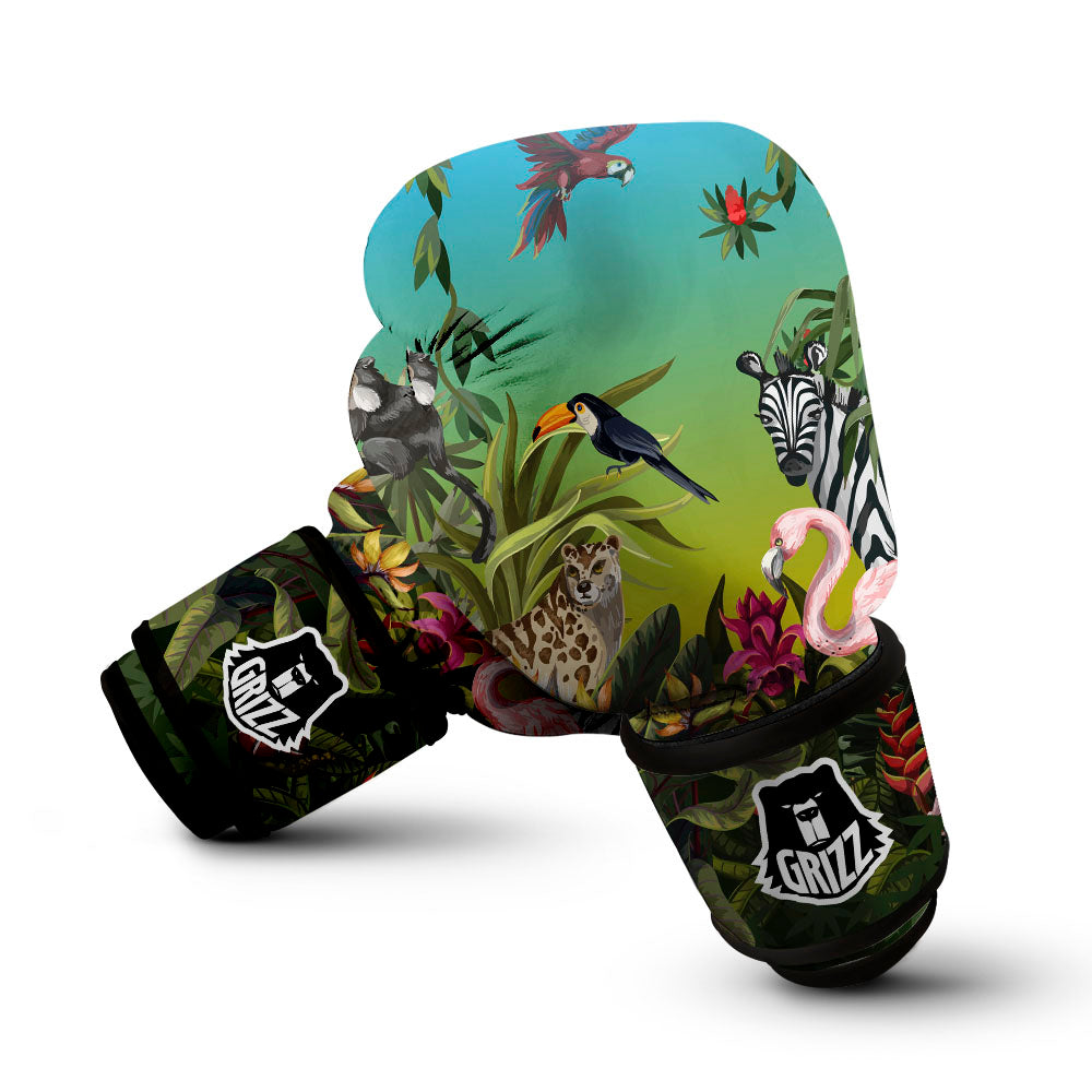 Wild Animals Jungle Print Boxing Gloves-grizzshop