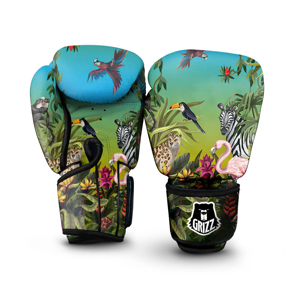 Wild Animals Jungle Print Boxing Gloves-grizzshop