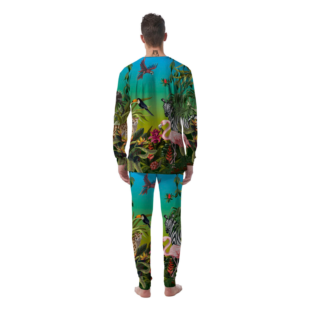 Wild Animals Jungle Print Men's Pajamas-grizzshop