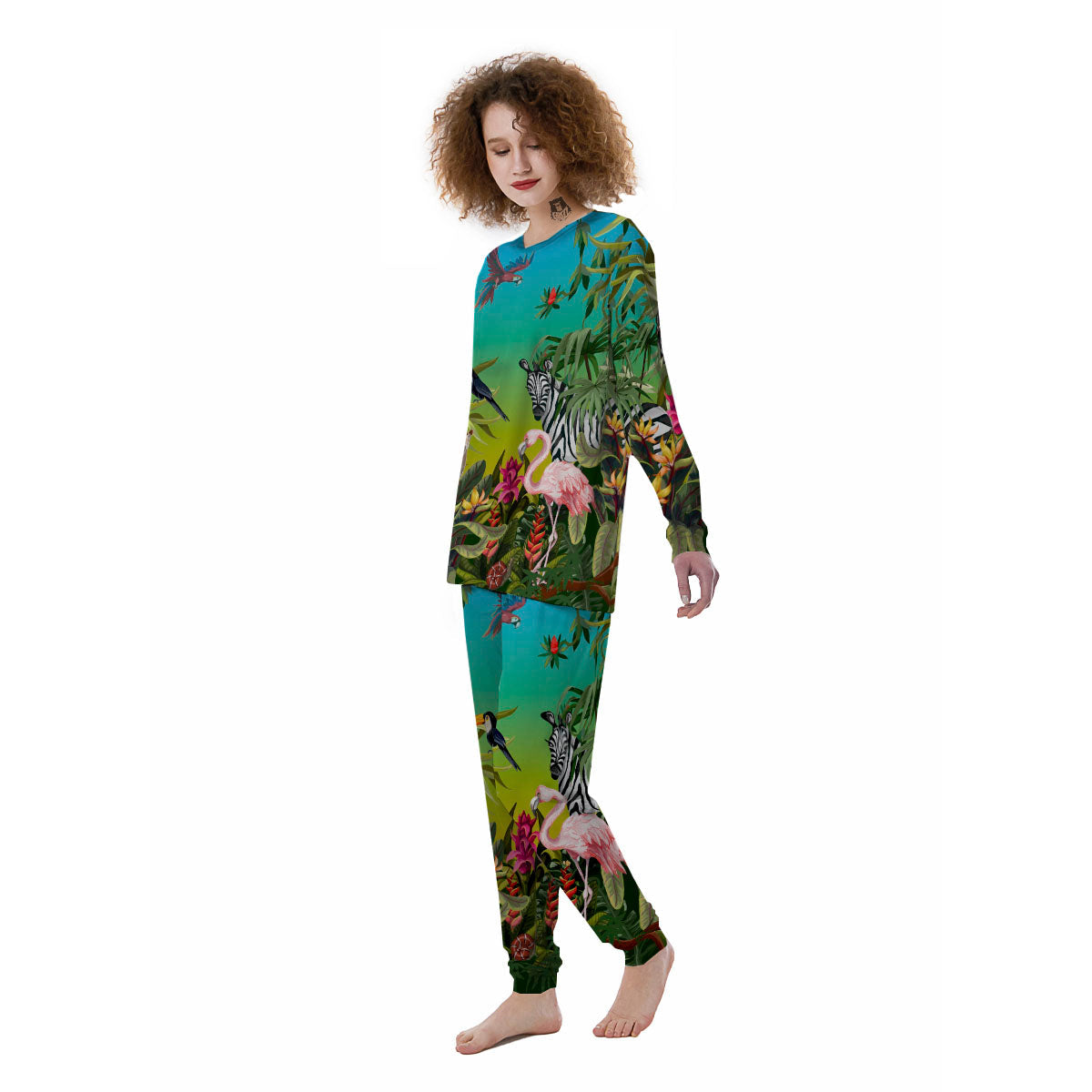 Wild Animals Jungle Print Women's Pajamas-grizzshop