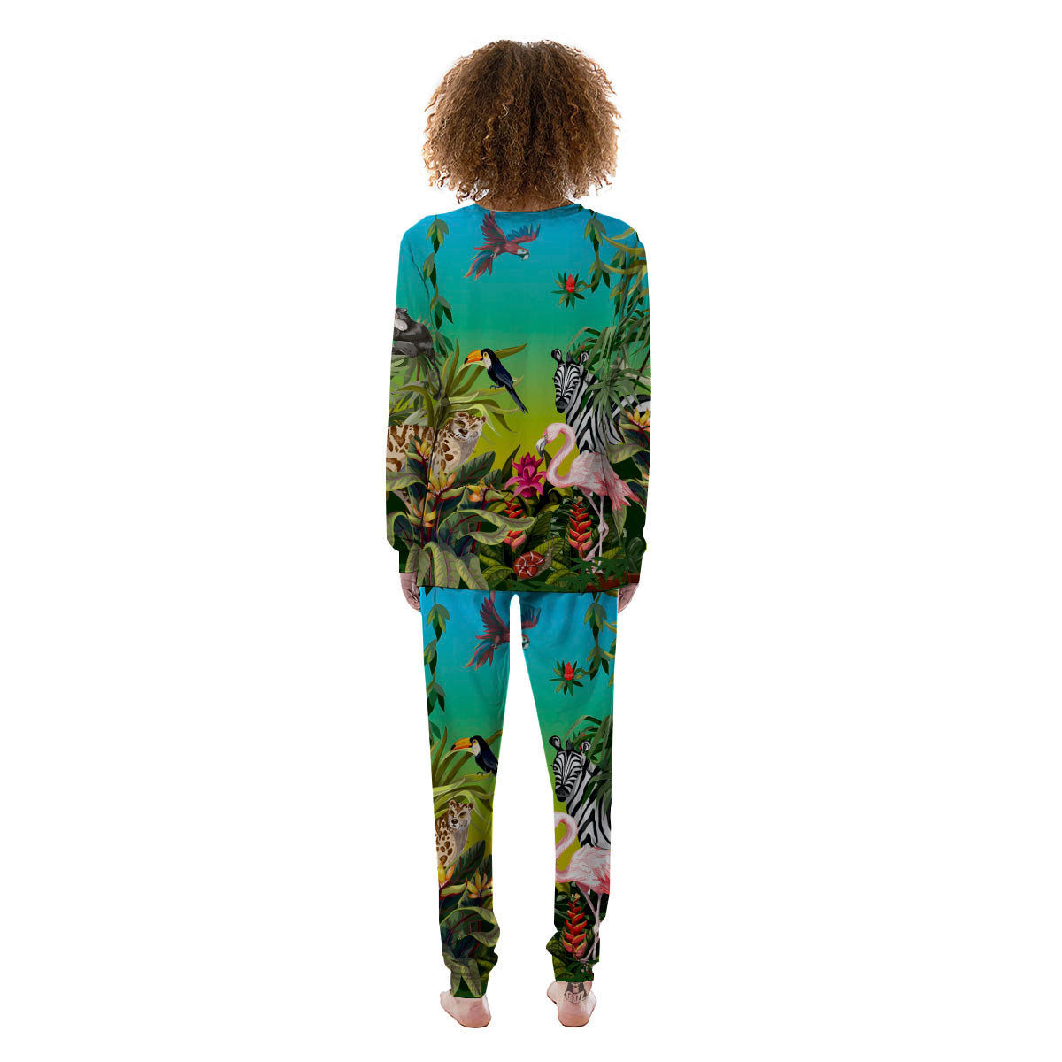 Wild Animals Jungle Print Women's Pajamas-grizzshop