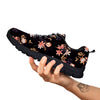 Wild Flower Print Pattern Black Sneaker-grizzshop