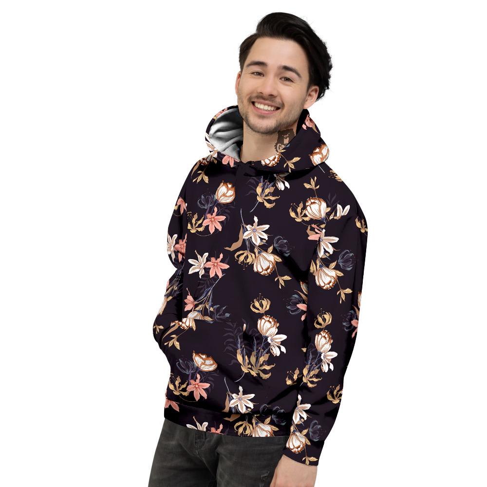 Wild Flower Print Pattern Men's Hoodie-grizzshop