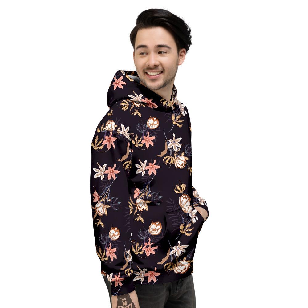 Wild Flower Print Pattern Men's Hoodie-grizzshop