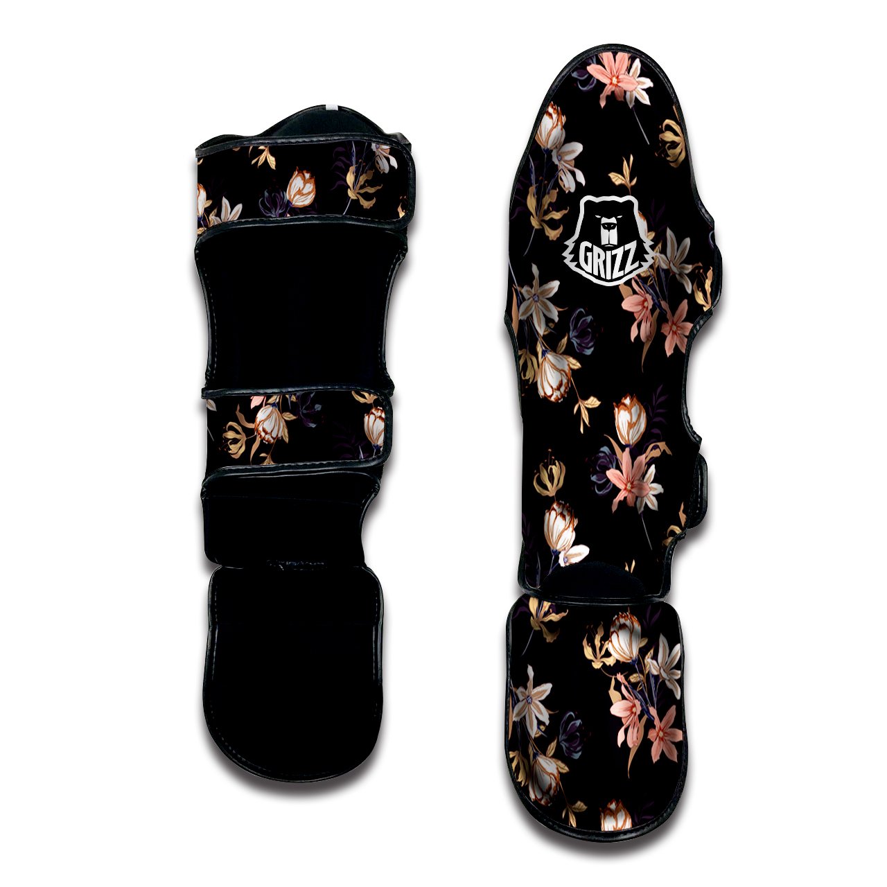 Wild Flower Print Pattern Muay Thai Shin Guards-grizzshop