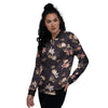 Wild Flower Print Pattern Women's Bomber Jacket-grizzshop