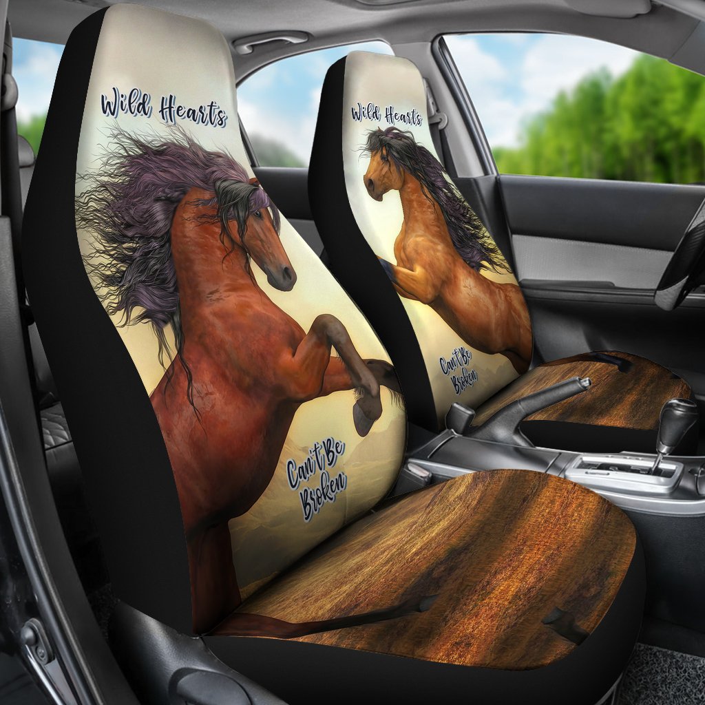 Wild Hearts Can't Be Broken Car Seat Covers For Horse Lovers-grizzshop
