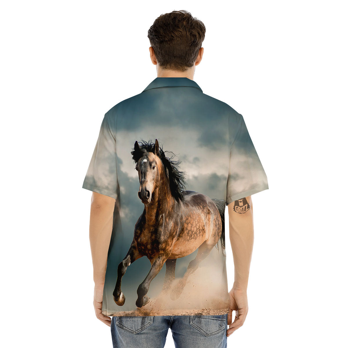 Wild Horses Running Print Men's Hawaiian Shirt-grizzshop
