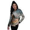 Wild Horses Running Print Women's Bomber Jacket-grizzshop