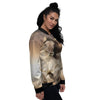 Wild Stallion Horse Running Print Women's Bomber Jacket-grizzshop