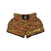 Wild West And Emoji Cowboy Style Print Pattern Muay Thai Boxing Shorts-grizzshop