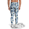 Wildflowers Blue Hawaiian Print Pattern Men's Leggings-grizzshop