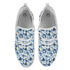 Wildflowers Blue Hawaiian Print Pattern White Athletic Shoes-grizzshop