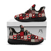 Wildlife Red Plaid Print Pattern Black Athletic Shoes-grizzshop