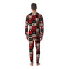 Wildlife Red Plaid Print Pattern Men's Pajamas-grizzshop