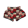 Wildlife Red Plaid Print Pattern Muay Thai Boxing Shorts-grizzshop