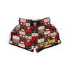 Wildlife Red Plaid Print Pattern Muay Thai Boxing Shorts-grizzshop