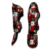 Wildlife Red Plaid Print Pattern Muay Thai Shin Guards-grizzshop