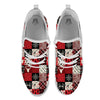 Wildlife Red Plaid Print Pattern White Athletic Shoes-grizzshop