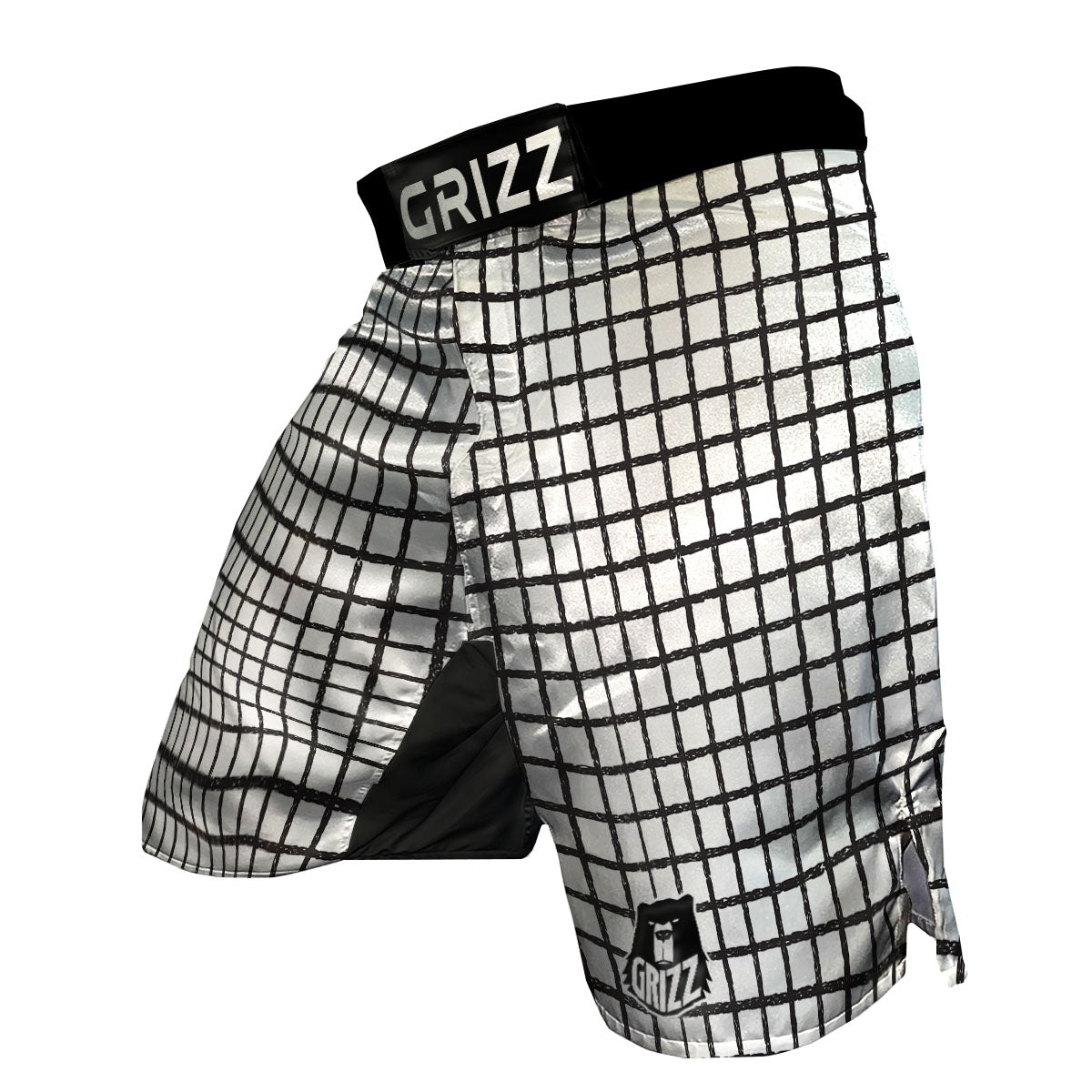 Windowpane Doodle Print Pattern MMA Shorts-grizzshop