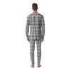 Windowpane Doodle Print Pattern Men's Pajamas-grizzshop