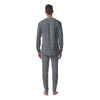 Windowpane Grey Print Pattern Men's Pajamas-grizzshop